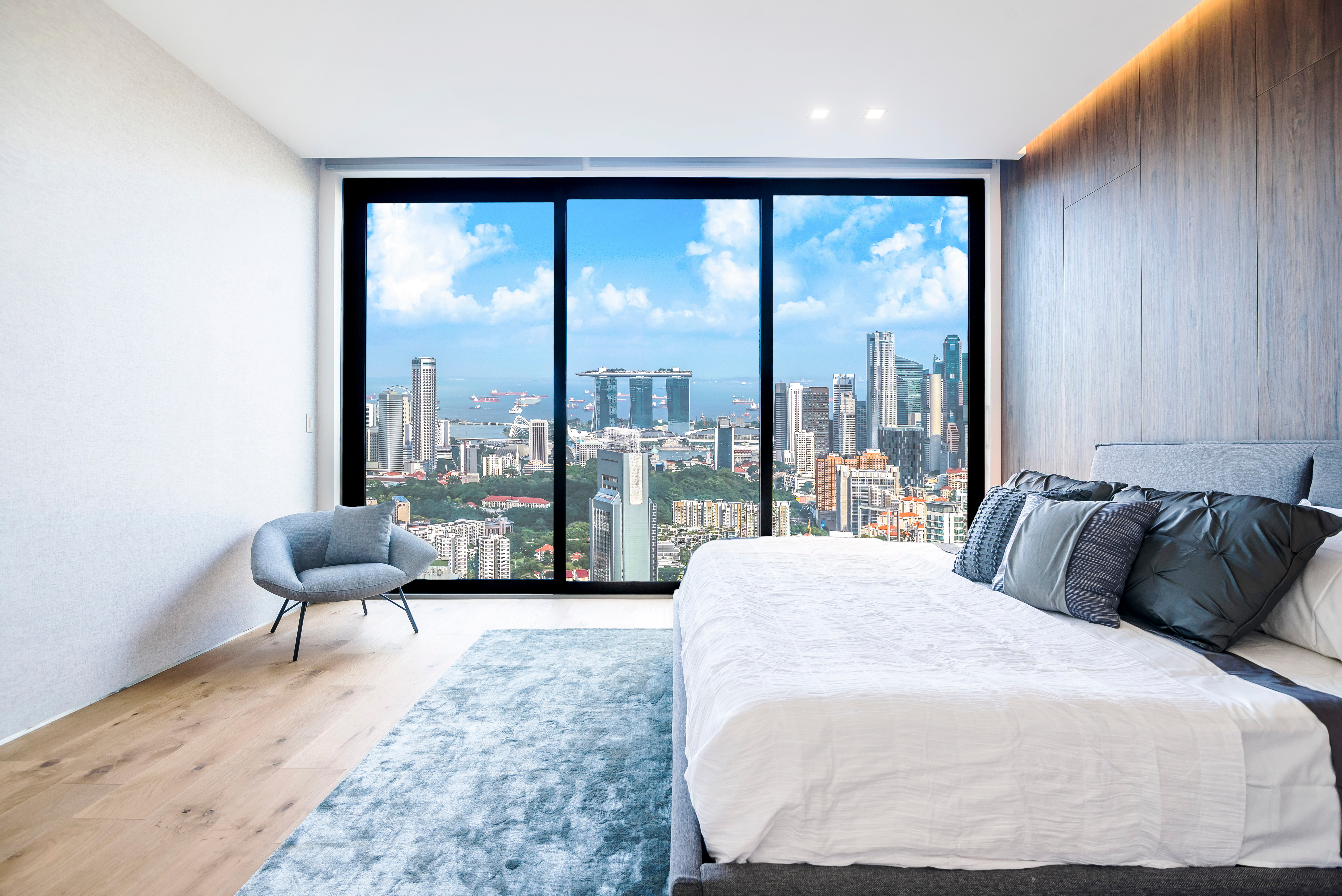 Interior,Of,A,Modern,Minimalist,Bedroom,With,Views,Of,The Interior,Of,A,Modern,Minimalist,Bedroom,With,Views,Of,The